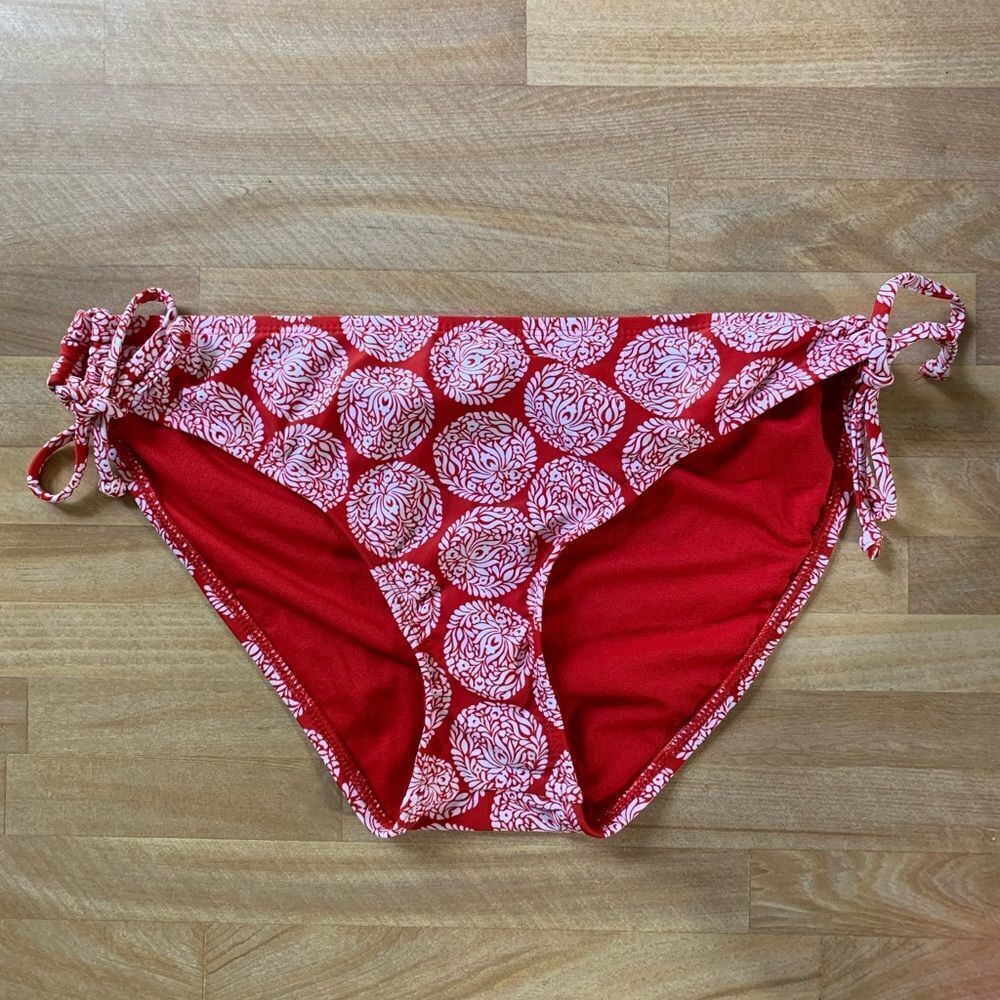 STYLUS Red and White Bikini Bottom Size Large